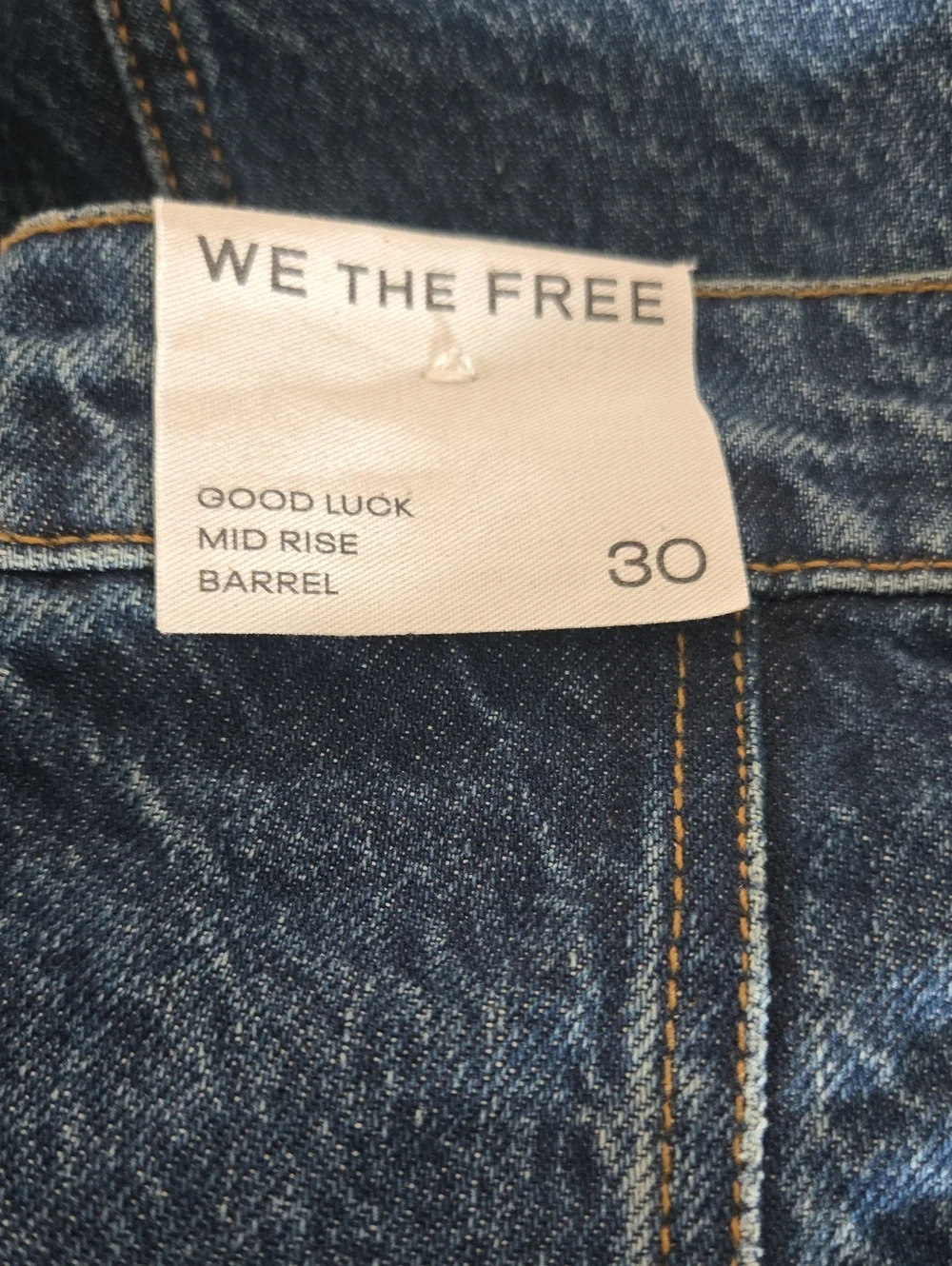 Free People Good Luck Mid Rise Barrel Jeans Deep End Mid-weight Slouchy 30 NWT